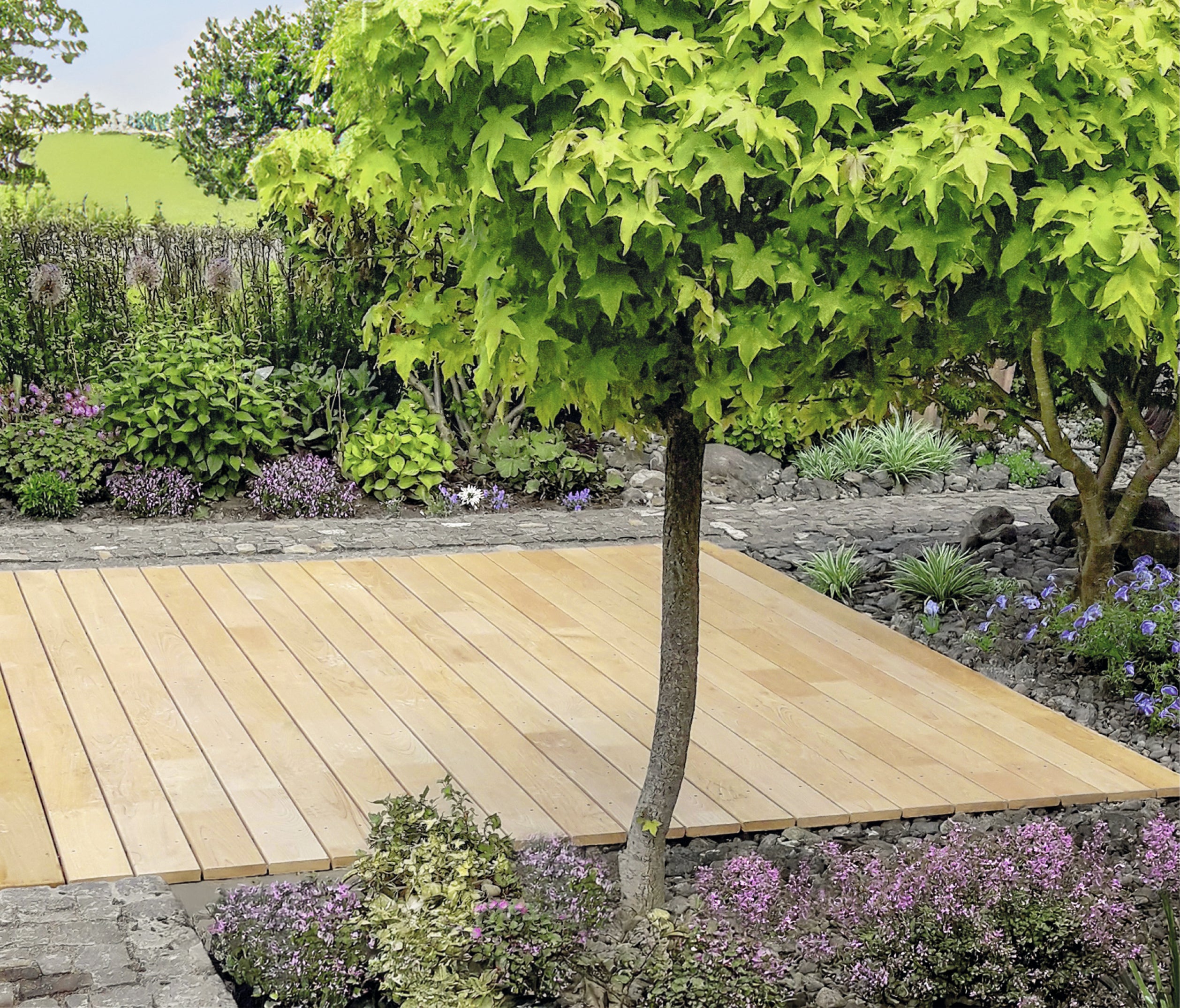 Robinie Terrassendiele unbehandelt – glatt oder fein geriffelt 23 x 118 mm