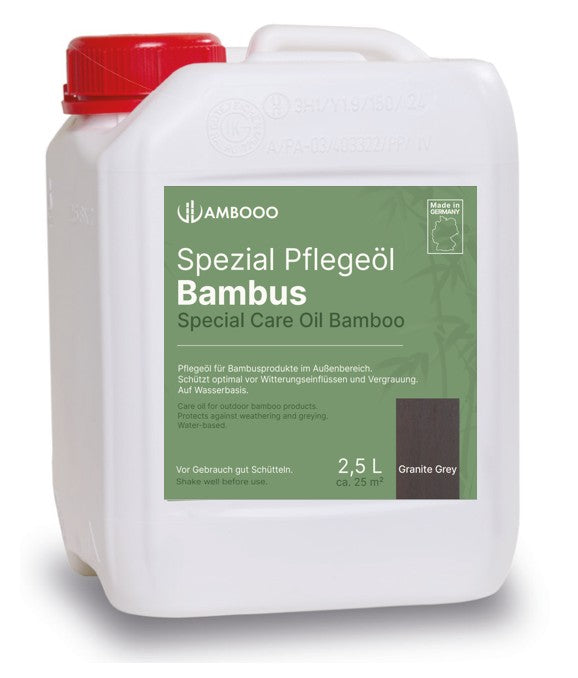 aMbooo Terrassenöl Granit Grey – Pflegeöl für Bambusterrassen 2,5 L