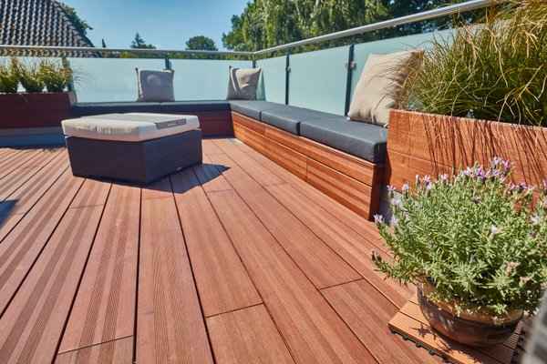 Bambus Terrassendiele aMbooo  – französisch & glatt 20 x 140/200 x 1870 mm