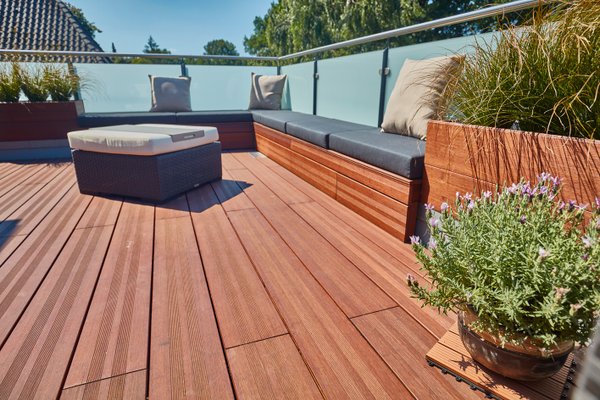 Bambus Terrassendiele aMbooo  – französisch & glatt 20 x 140/200 x 1870 mm