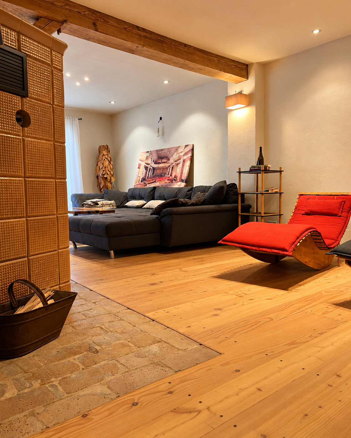 Lärchenholzboden im Wohnzimmer