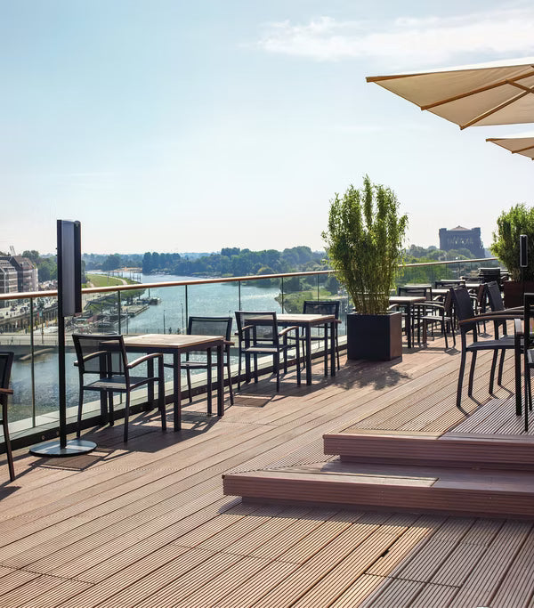 Bangkirai Terrassendiele Prime – Kombiprofil genutet & geriffelt 25 x 145 mm