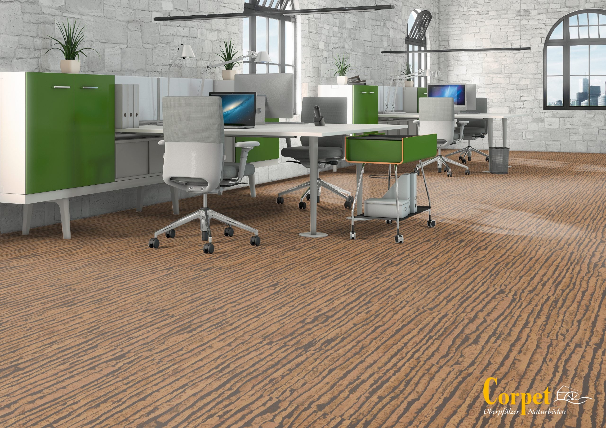 Korkboden Klick „Habanera“ – mit Trittschalldämmung & wählbarer Oberfläche | 915 x 305 x 11 mm