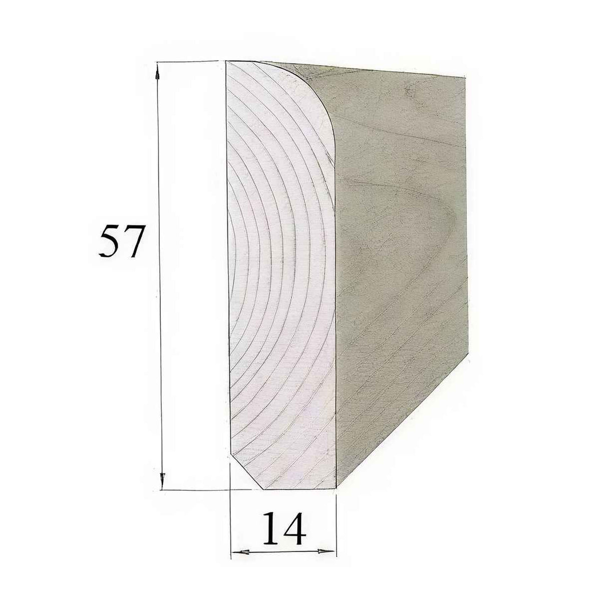 Fichte Fußleiste 401 roh – 14 x 57 x 2400 mm