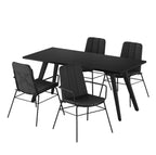 RESTPOSTEN Gartenessgruppe 5-teilig Schwarz