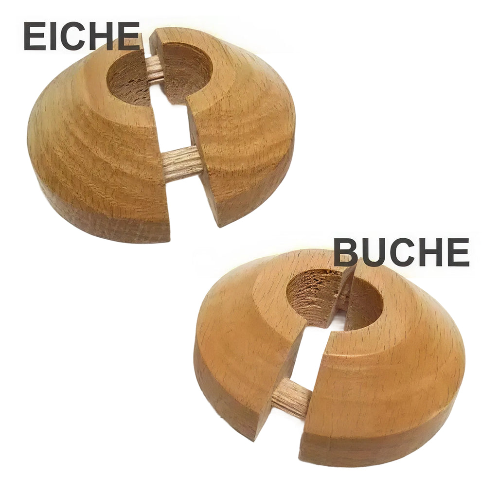 Heizungsrohrrosette aus Massivholz – Eiche oder Buche