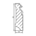 Weiße Profilsockelleiste „Berlin 624“ lackiert – 16 x 58 x 2400 mm
