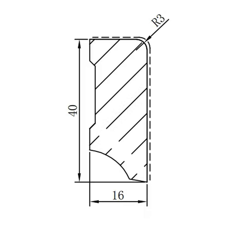 Weiße Sockelleiste „Cube 630“ lackiert – 16 x 40 x 2400 mm
