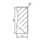 Weiße Sockelleiste „Cube 630“ lackiert – 16 x 40 x 2400 mm