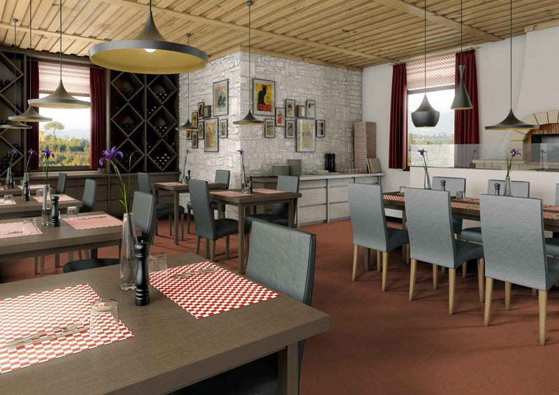 Kupferrot Linoleum-Klebefliese Pure – moderner Designboden in warmer Kupferoptik