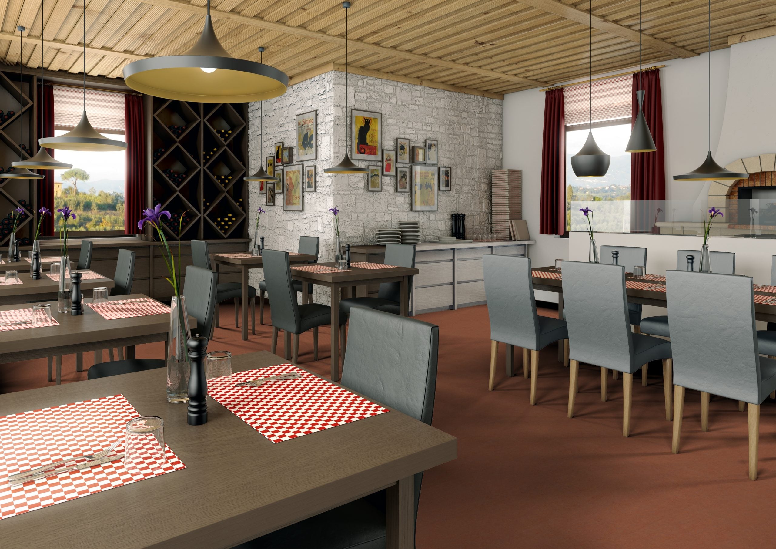 Kupferrot Linoleum-Klebefliese Pure – moderner Designboden in warmer Kupferoptik