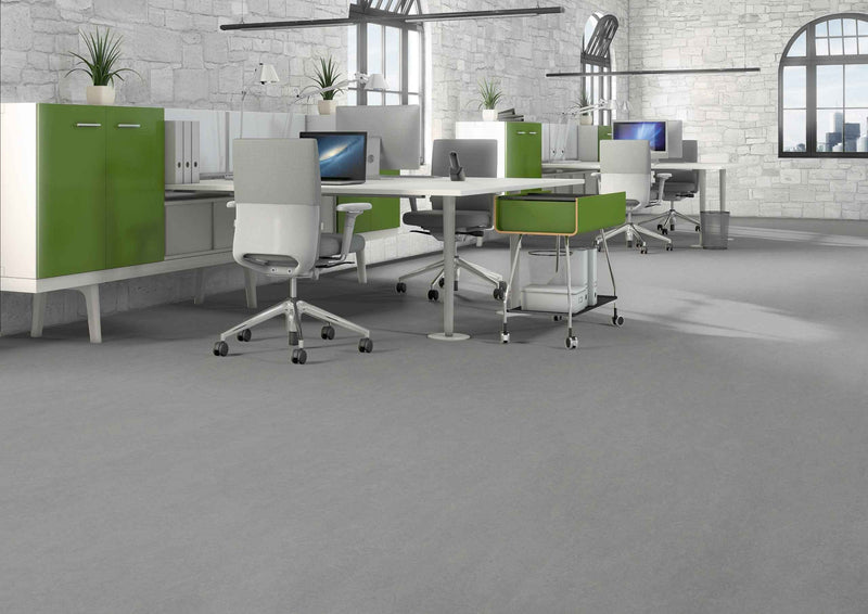 Schiefergrau Linoleum-Klebefliese Pure – wasserfester Linoleumboden in moderner Steinoptik