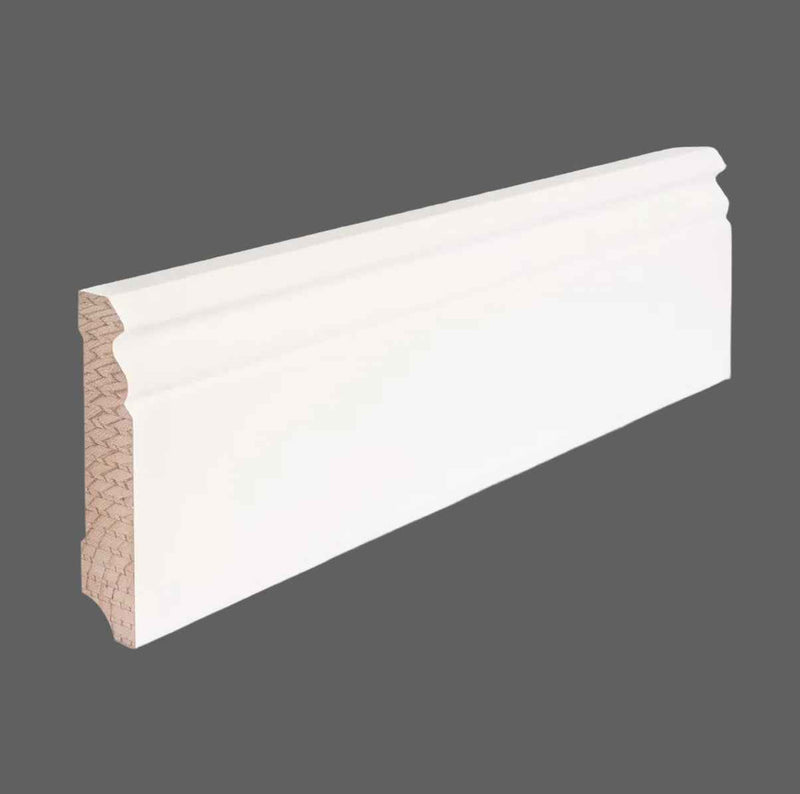 Weiße Profilsockelleiste „Berlin 625“ lackiert – 16 x 80 x 2400 mm