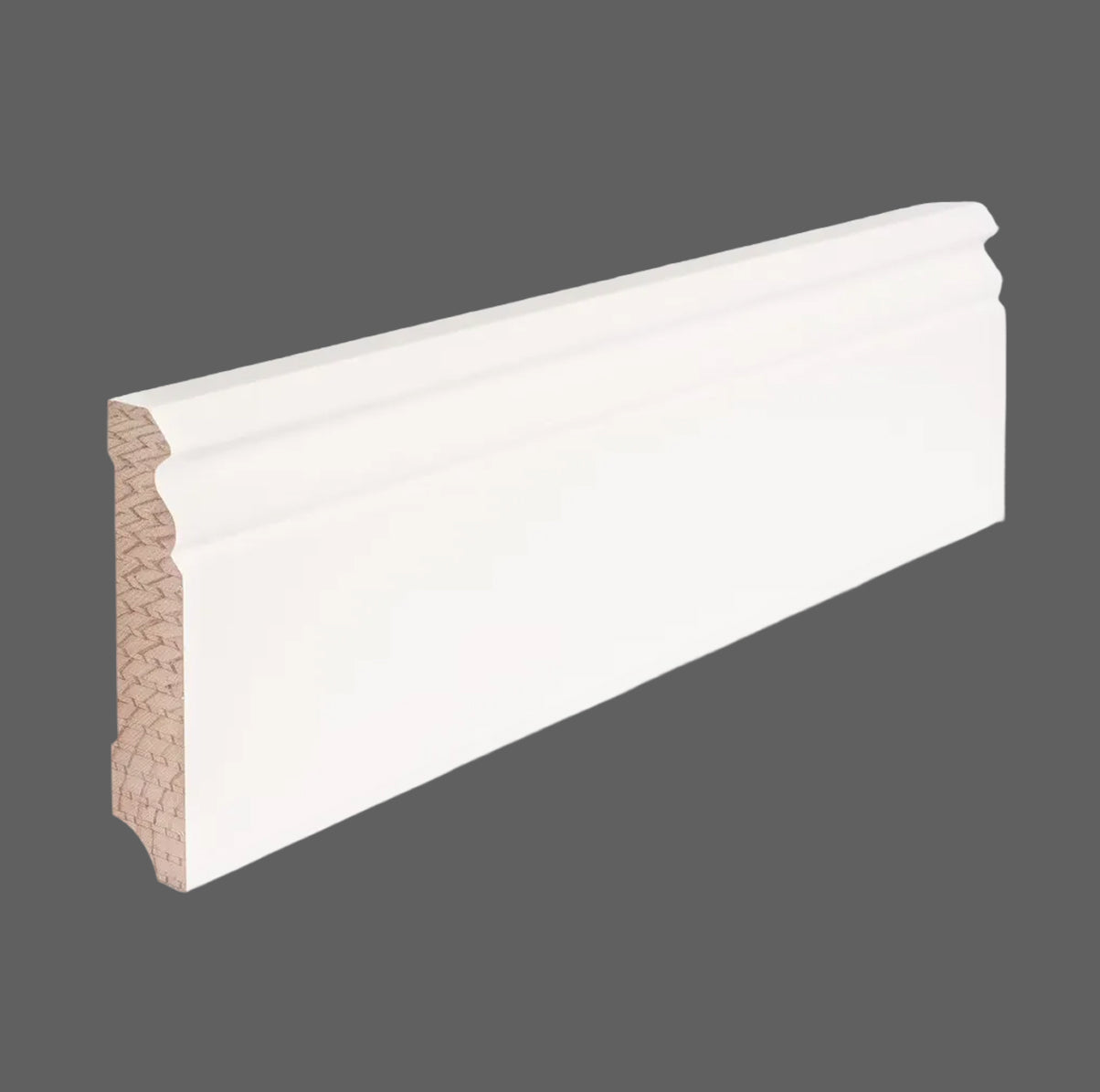 Weiße Profilsockelleiste „Berlin 625“ lackiert – 16 x 80 x 2400 mm