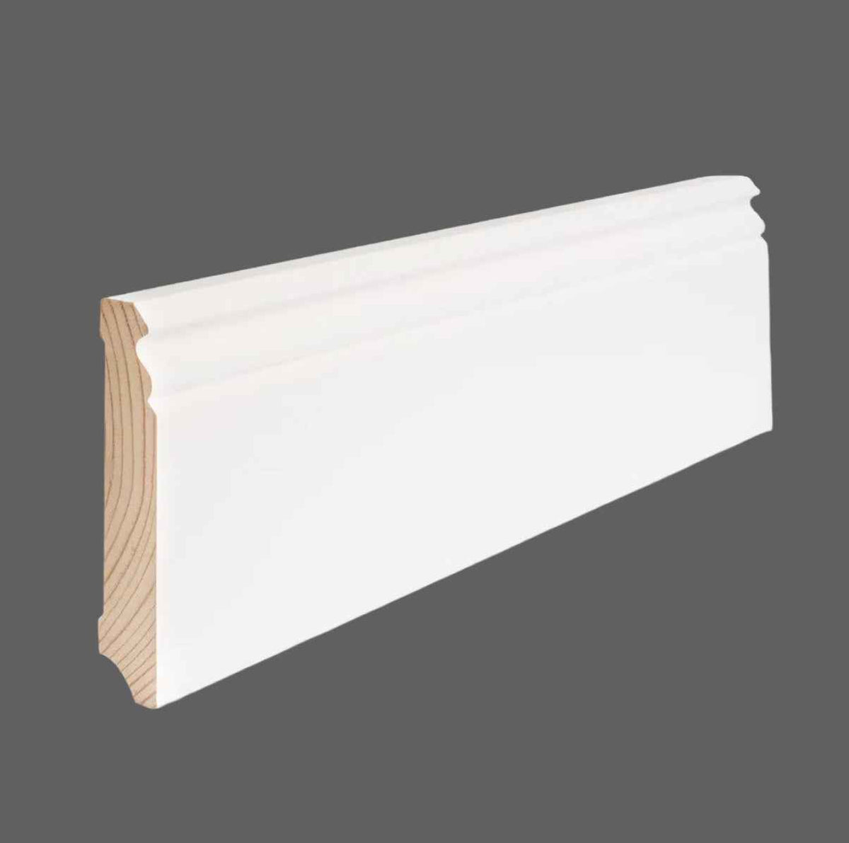 Weiße Profilsockelleiste „Berlin 626“ lackiert – 16 x 96 x 2400 mm