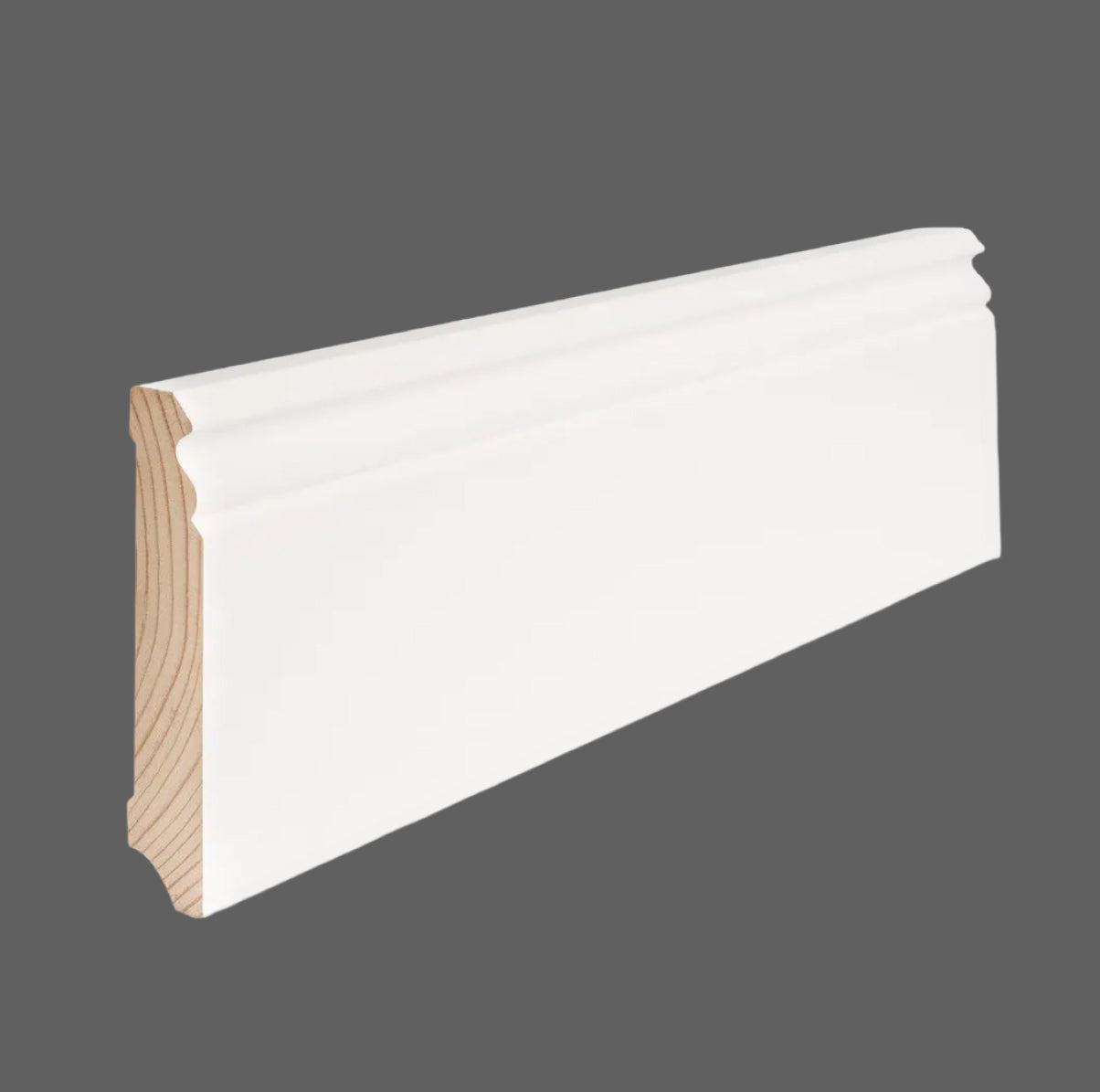 Weiße Profilsockelleiste „Berlin 626“ lackiert – 16 x 96 x 2400 mm