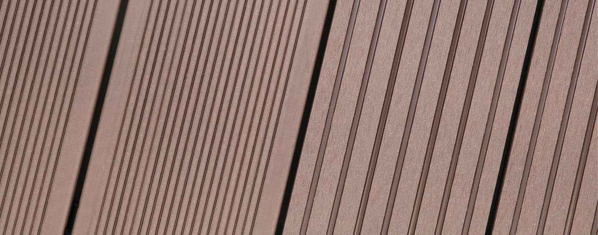 WPC Hohlkammer-Terrassendielen vivaDeck® – Riffel/Trapezprofil 24x203 mm