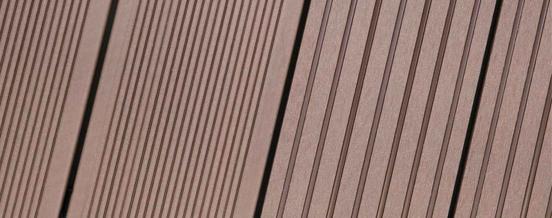 WPC Hohlkammer-Terrassendielen vivaDeck® – Riffel/Trapezprofil 24x203 mm