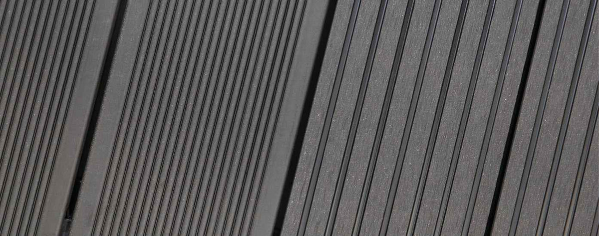 WPC Hohlkammer-Terrassendielen vivaDeck® – Riffel/Trapezprofil 24x203 mm