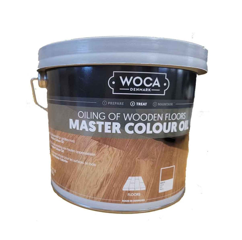 WOCA Meister Bodenöl Weiß 2,5 l – weiß pigmentiertes Parkettöl