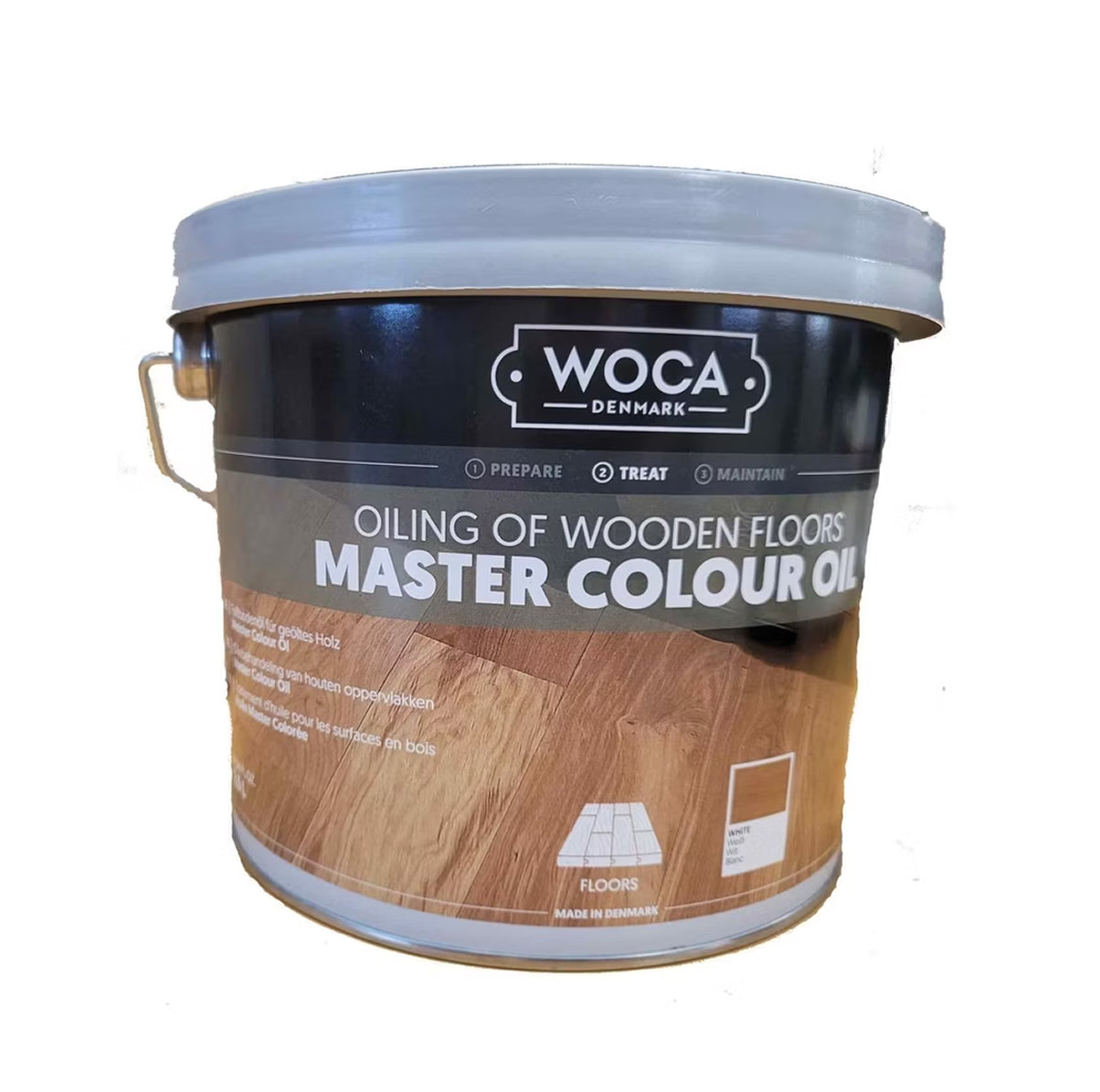 WOCA Meister Bodenöl Weiß 2,5 l – weiß pigmentiertes Parkettöl