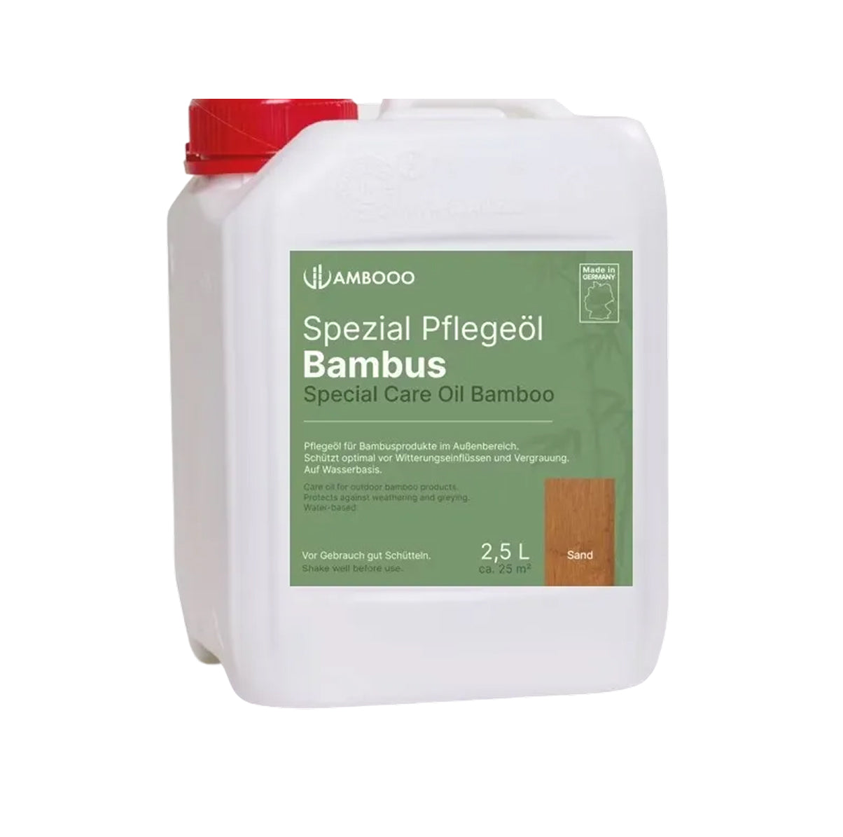 aMbooo Terrassenöl Sand – Pflegeöl für Bambusterrassen 2,5 L